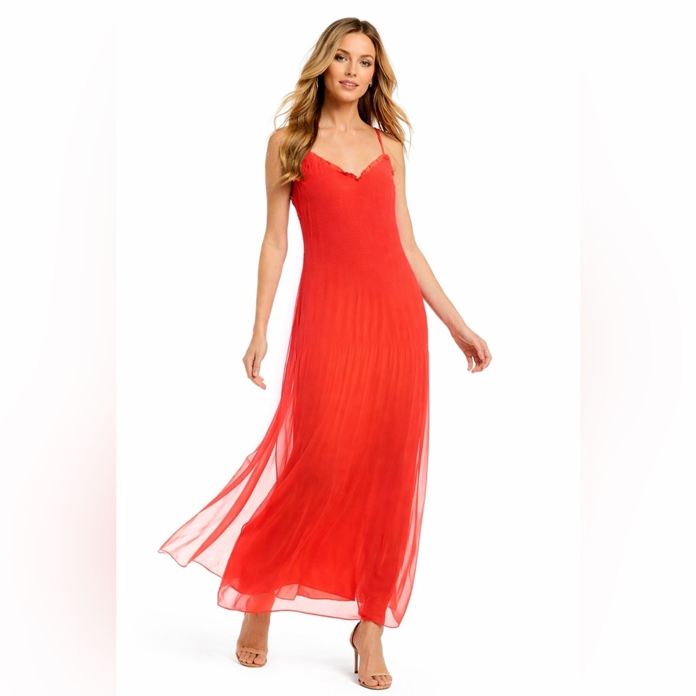 Laundry by Shelli Segal Hibiscus Plissé Maxi Dress – Size 8 — NWOT